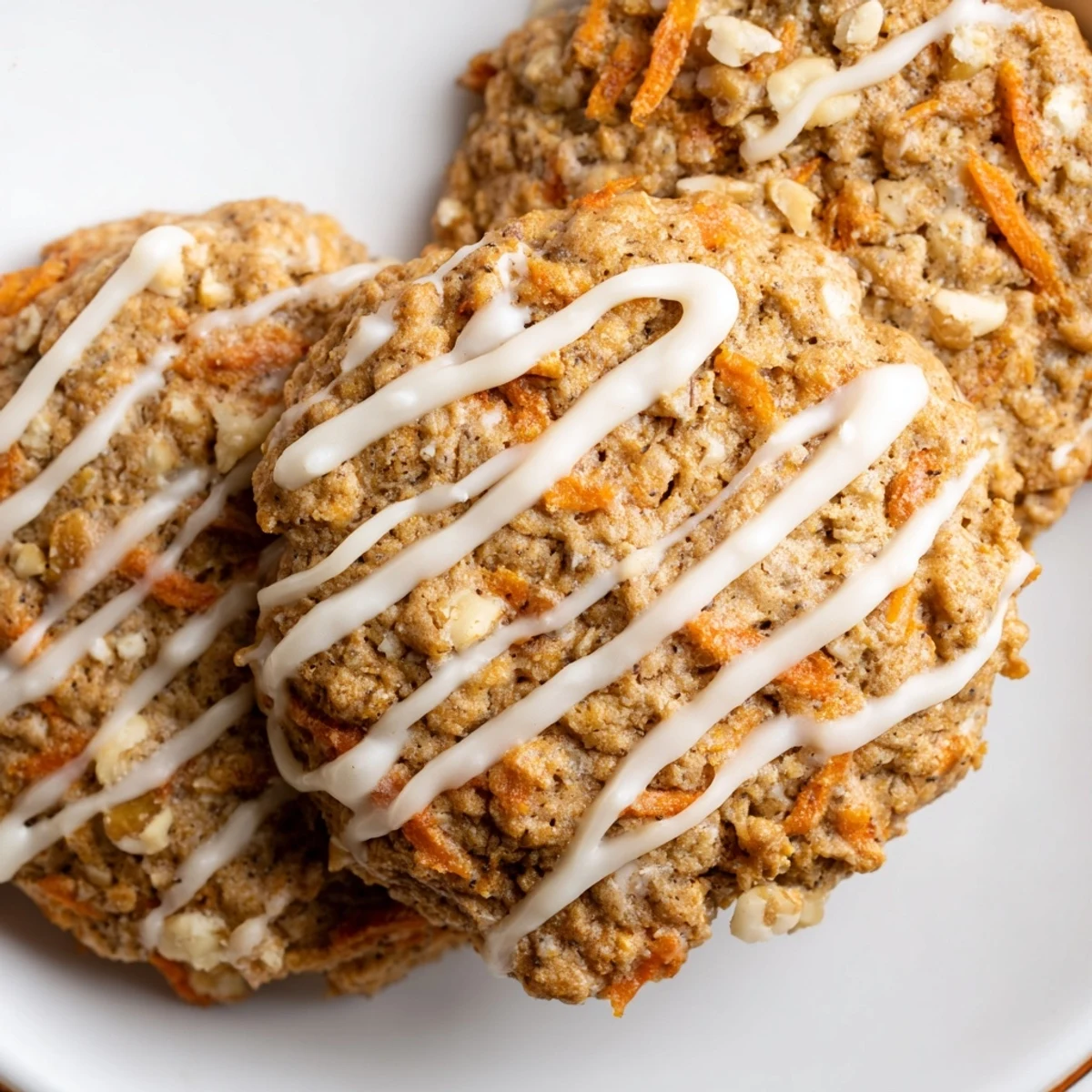 Golden brown butter carrot cake cookies with visible carrot specks and chopped walnuts on a rustic baking sheet