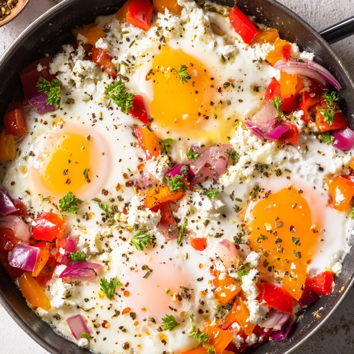 Baked Feta Eggs Mediterranean