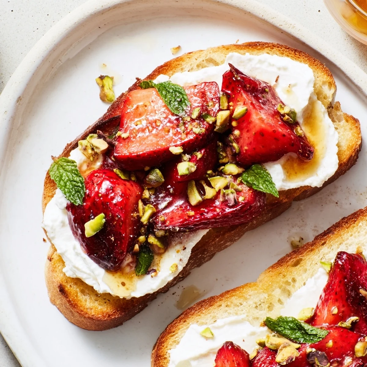Roasted Strawberry Whipped Ricotta Toast