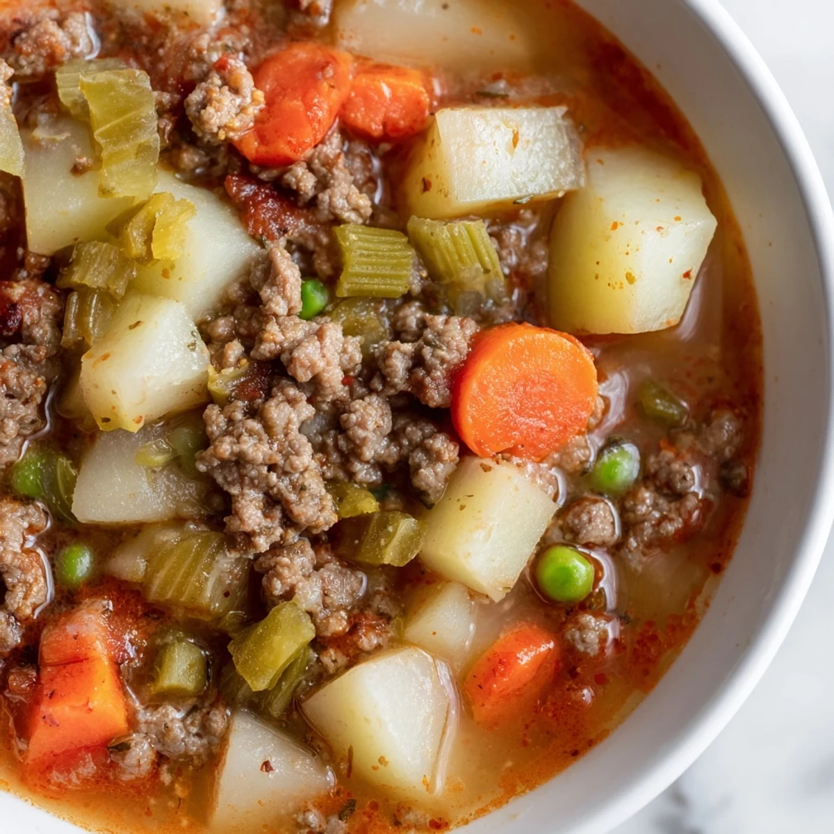 Homemade Ground Beef Potato Soup