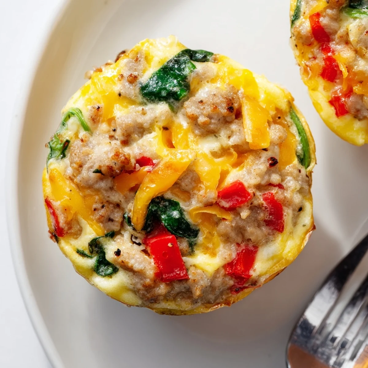 Turkey Sausage Egg Muffins with melted cheddar, fluffy centers for meal prep