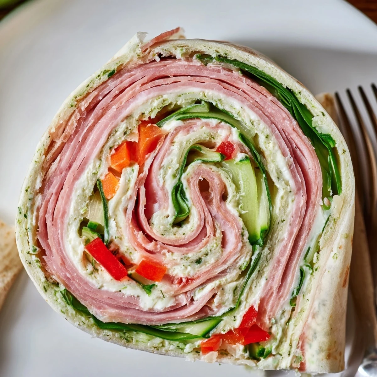 Italian Pinwheel Sandwiches arranged on platter, colorful layers of salami and provolone