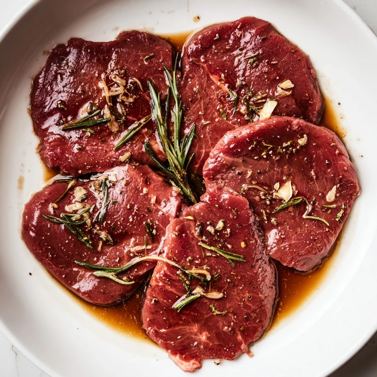 Zesty Steak Marinade coating steaks in resealable bag, tangy lemon and soy